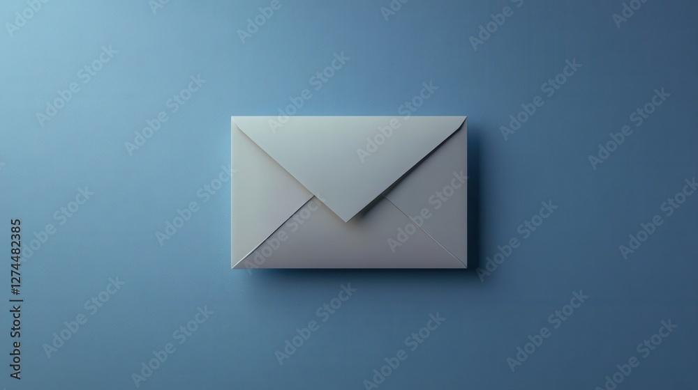 Simple Elegant Envelope on Soft Blue Background, Perfect for Messaging and Communication Concepts Simple Elegant Envelope on Soft Blue Background, Perfect for Messaging and Communication Concepts