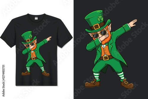 Green zombie monster cartoon character vector illustration for fun Halloween men's t-shirt design