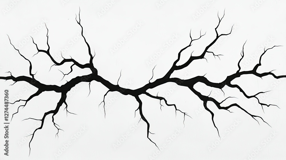 Abstract Black Branches on White Background Abstract Black Branches on White Background