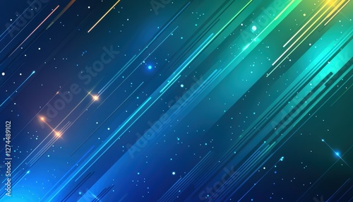 Diagonal lines and particles creating a dynamic abstract background