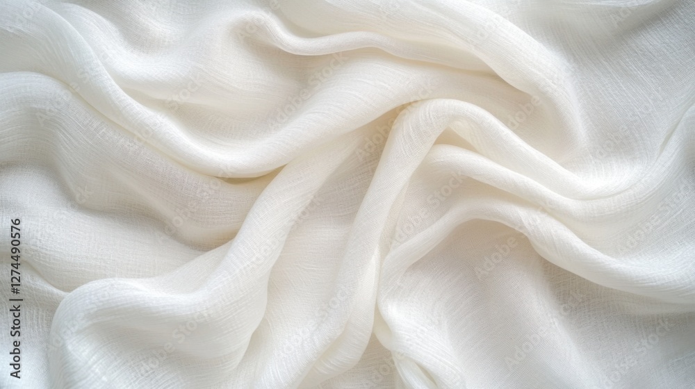 Obraz premium A white fabric with a pattern of lines and swirls