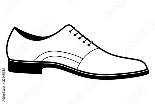Classic Oxford Dress Shoes with Laces – Vector Illustration