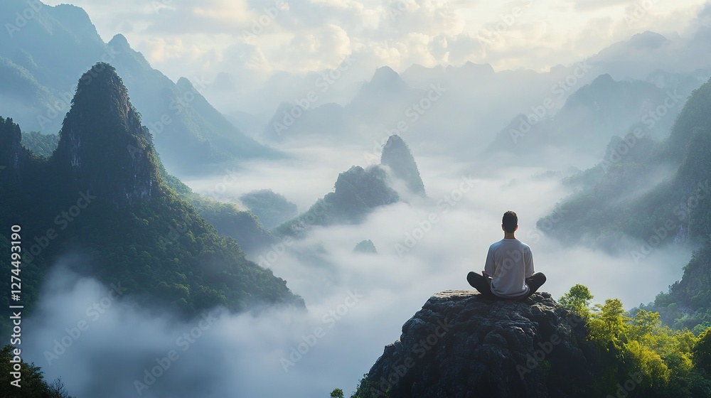 * Meditating at remote mountain temples. * Meditating at remote mountain temples.
