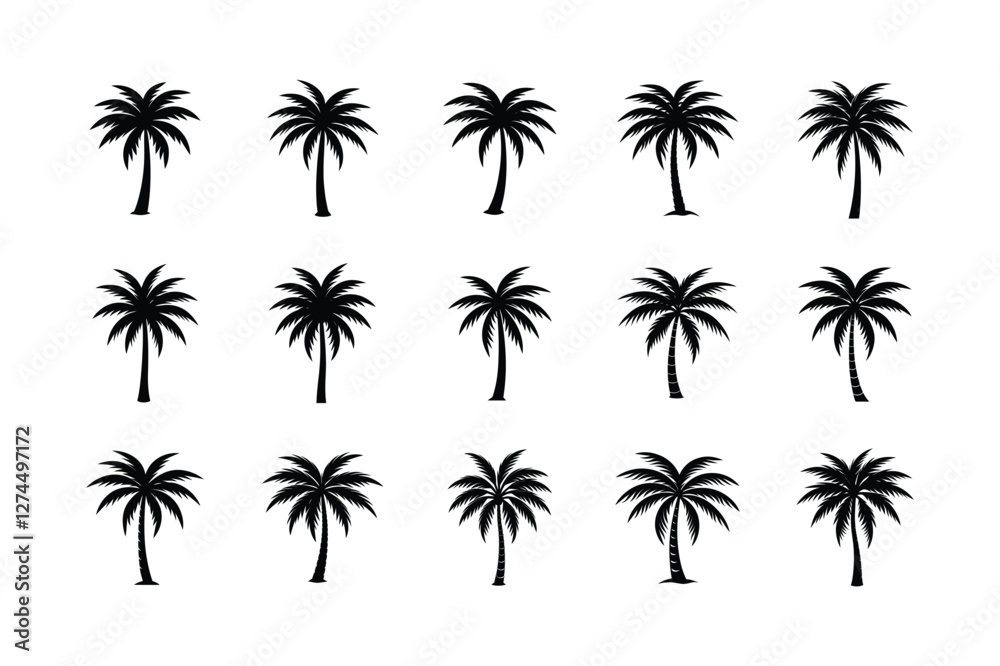 Palm tree silhouette vector Bundle Palm tree silhouette vector Bundle