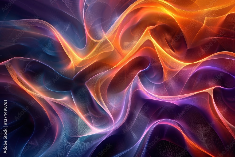 Obraz premium Abstract Art of Glowing Neural Pathways Illustrating Harmony and Balance in Mental Health Design