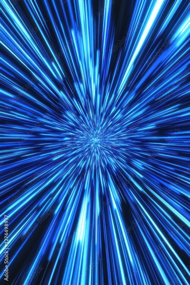Obraz premium Abstract blue light burst with dynamic motion effect