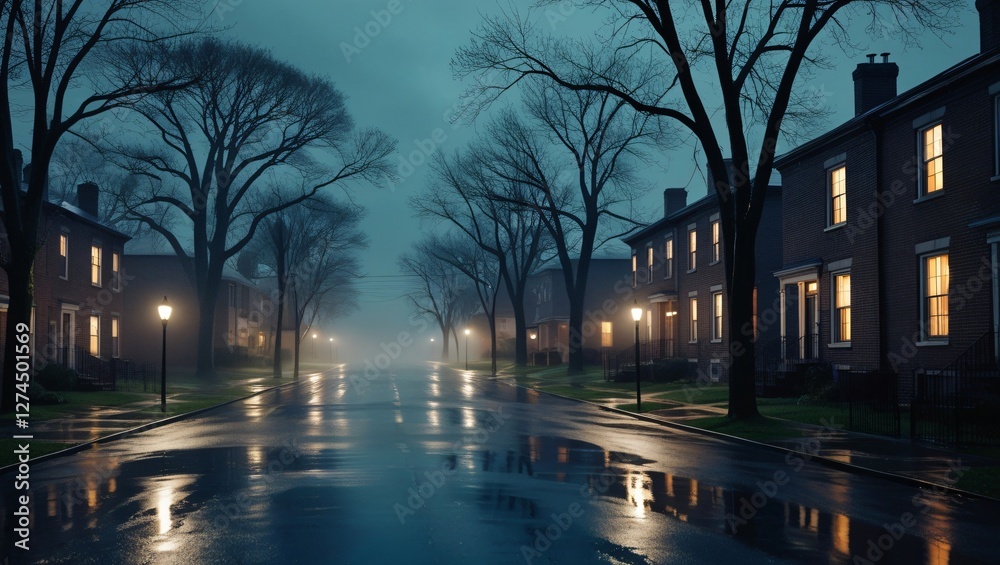 street in the night , AI Generated.