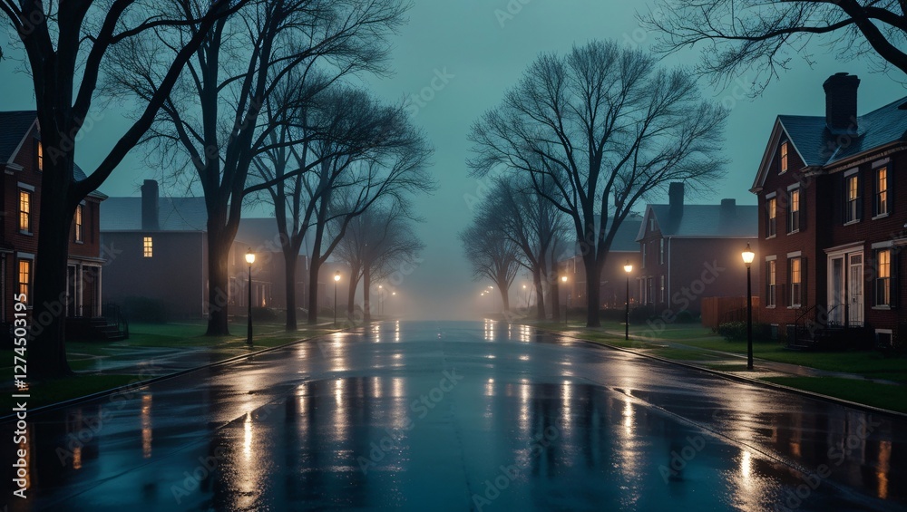 night in the city , AI Generated.
