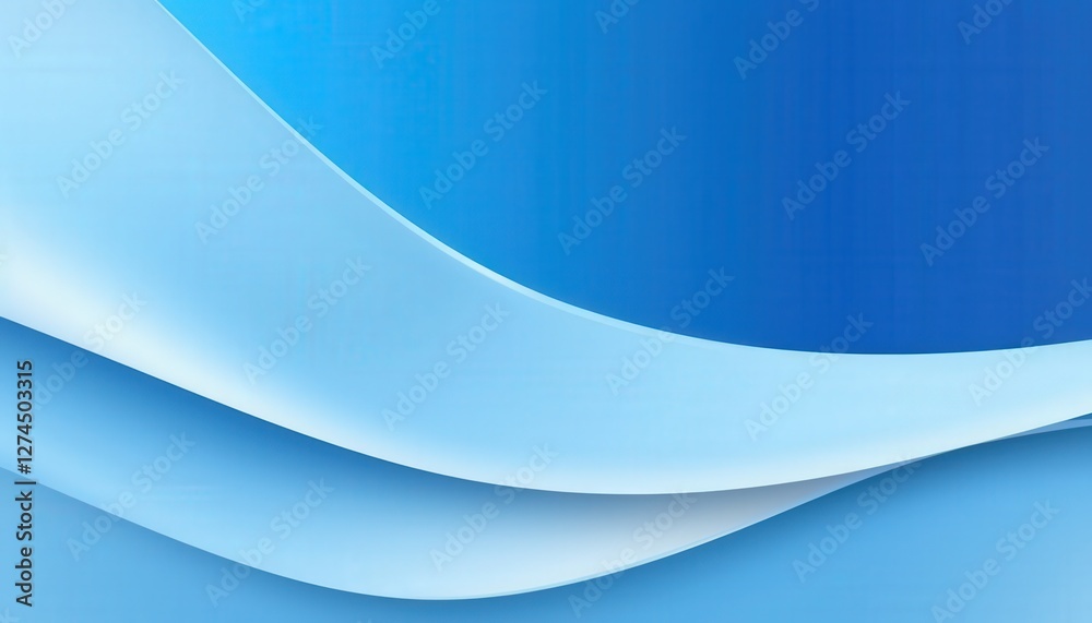 Obraz premium Abstract blue gradient background, waves, curves. Graphic design for presentation, web template