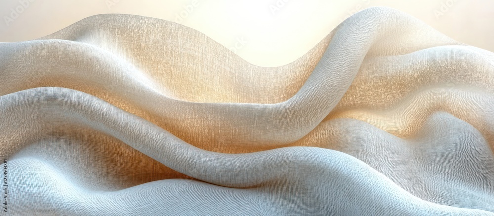Soft, flowing cream fabric drapes elegantly. Soft, flowing cream fabric drapes elegantly.