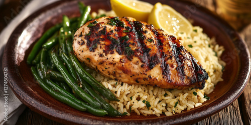 Grilled Lemon Herb Chicken with Garlic Rice