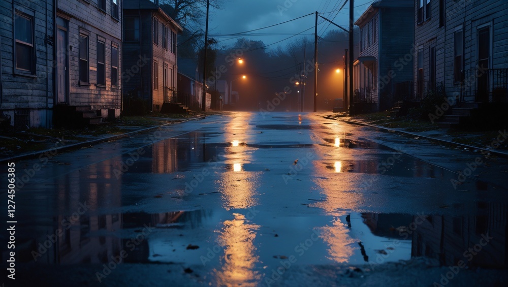 night city street , AI Generated.