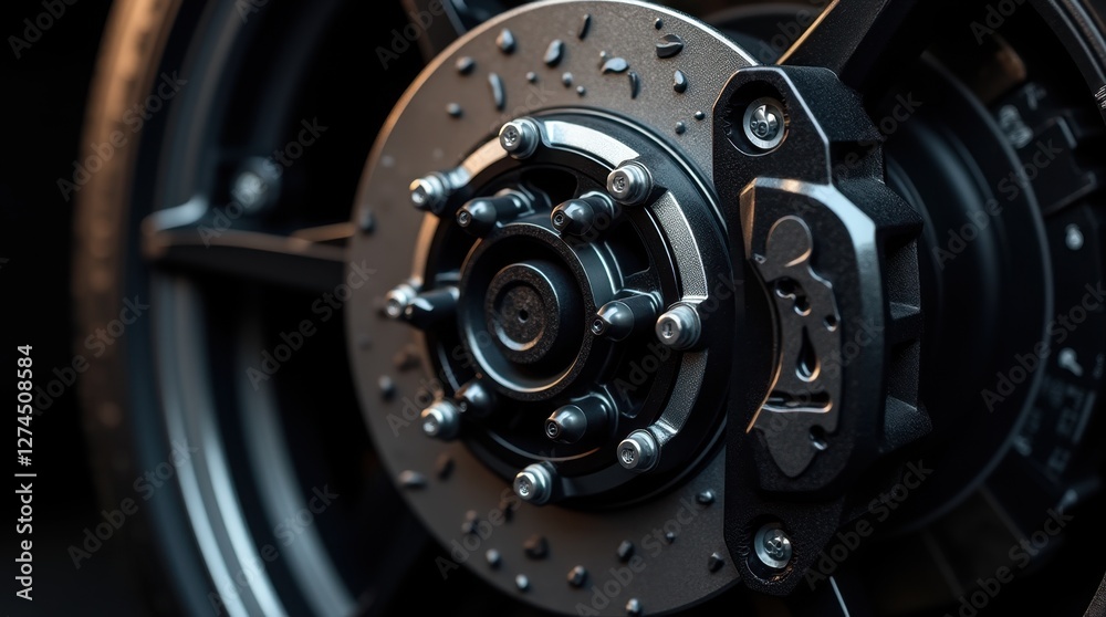 Ultra-Realistic Image of High-Performance Car Brake System Ultra-Realistic Image of High-Performance Car Brake System