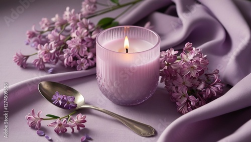 Obraz na płótnie candle and lavender , AI Generated. w salonie