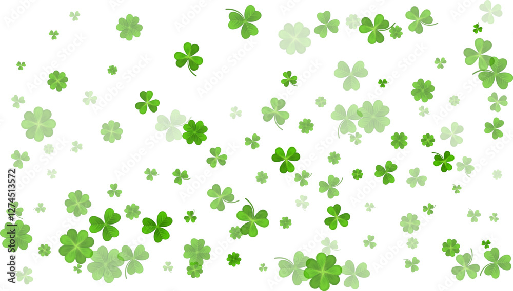 Green White St. Patricks Day BG. Flying clover leaves. Green White St. Patricks Day BG. Flying clover leaves.