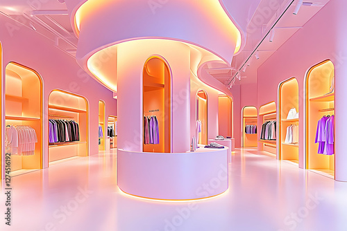 Pink Modern Fashion Retail Store Interior photo