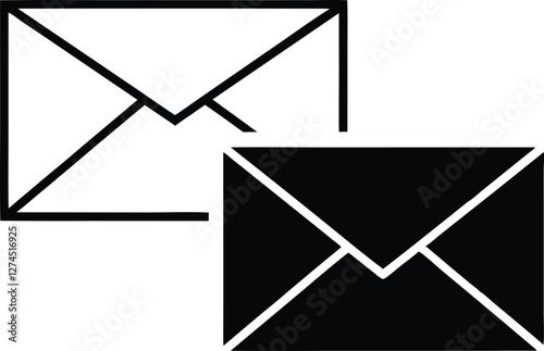 Email and mail icon set envelope for communication & messaging vector illustration, mail vector icon set. email, post, letter, envelope, newsletter collecton isolated on white. line outline thin flat 