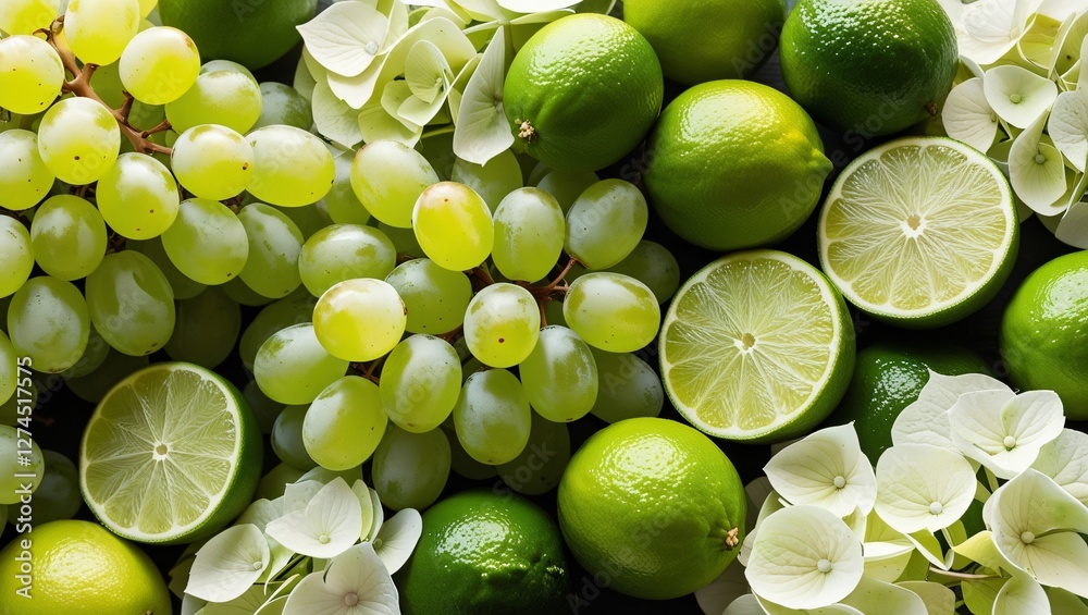 fresh green grapes , AI Generated.