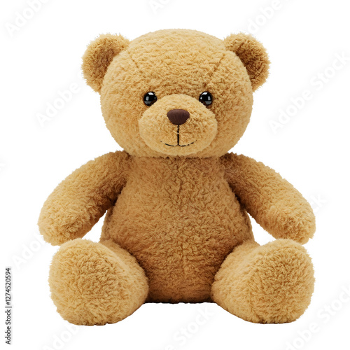 Cute Brown Teddy Bear Isolated on Transparent Background