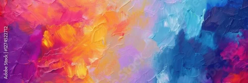 Panel kuchenny z motywem Vivid abstract oil brush strokes blend colors for a lively backdrop
