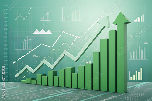 business graph with arrow