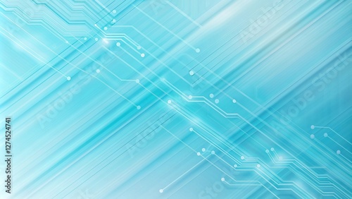 Obraz na płótnie Sky blue electronic circuit board technology innovative background concept w salonie