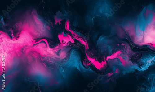 Dynamic and vibrant electric blue and hot pink colors, blending into a futuristic modern design.