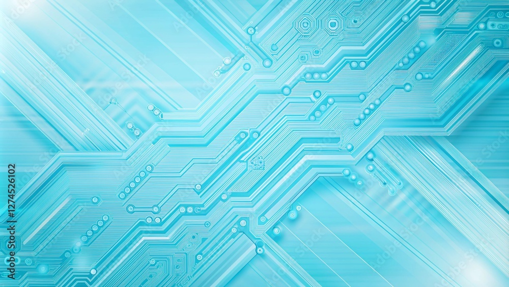 Sky blue electronic circuit board technology innovative background concept
