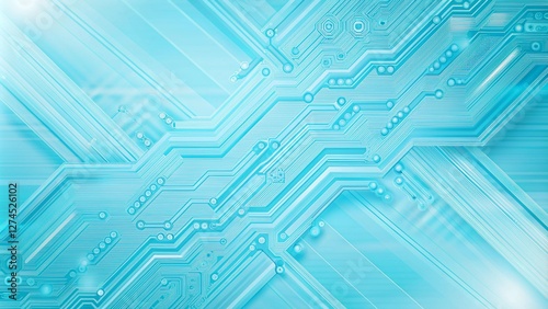 Obraz na płótnie Sky blue electronic circuit board technology innovative background concept w salonie