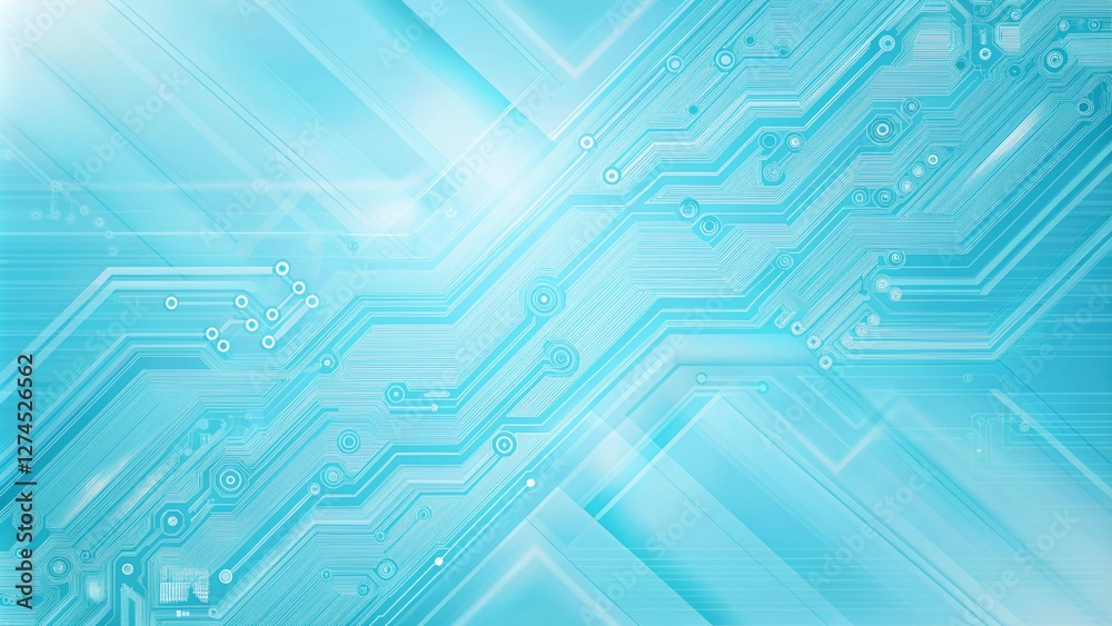 Sky blue electronic circuit board technology innovative background concept