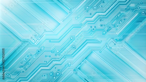 Obraz na płótnie Sky blue electronic circuit board technology innovative background concept w salonie