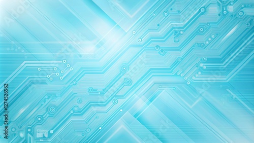 Obraz na płótnie Sky blue electronic circuit board technology innovative background concept w salonie