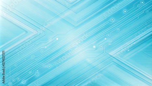 Obraz na płótnie Sky blue electronic circuit board technology innovative background concept w salonie