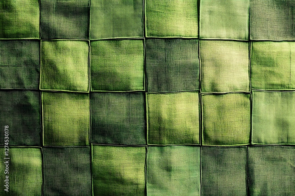 Obraz premium green quilted backrest of the sofa