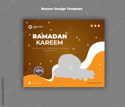 Ramadan kareem food banner design template