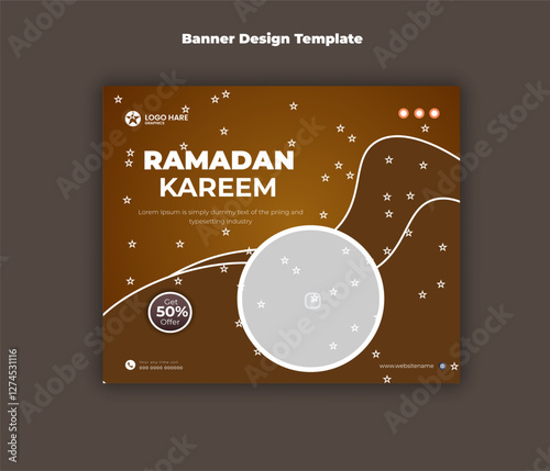 Ramadan kareem food banner design template