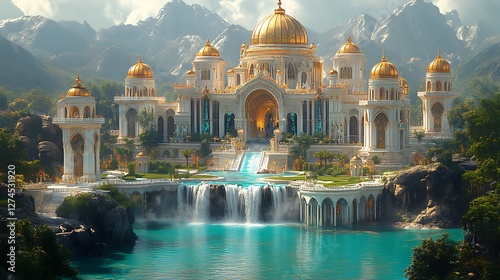 Luxurious fantasy castle surreal dreamland high resolution hd Wallpaper