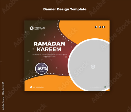 Ramadan kareem food banner design template