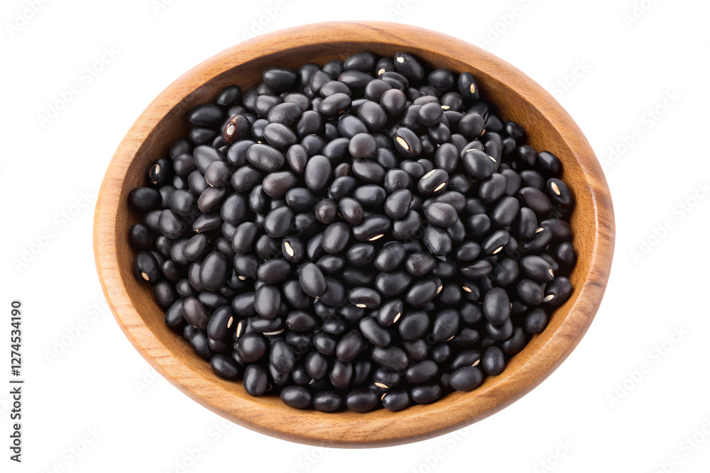 black beans in wooden bowl isolated on transparent background png black beans in wooden bowl isolated on transparent background png