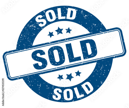 sold stamp. sold label. round grunge sign