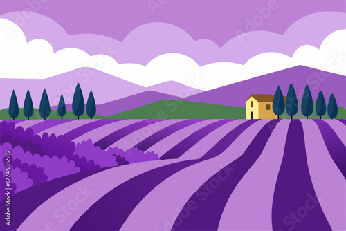 vector illustration of a rural landscape