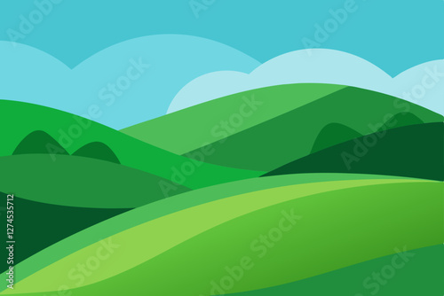 landscape with mountains and blue sky