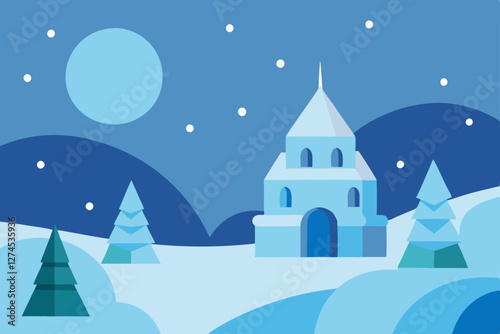 winter landscape with snow