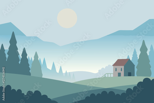 landscape with mountains