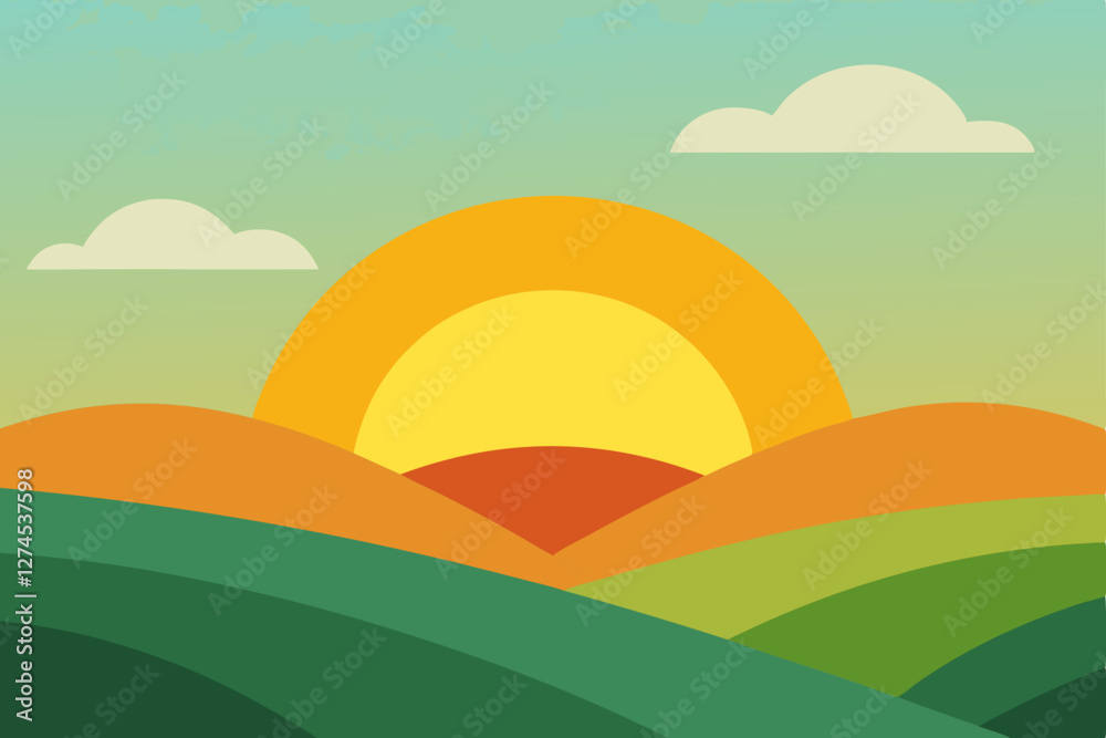Fototapeta premium landscape with rainbow