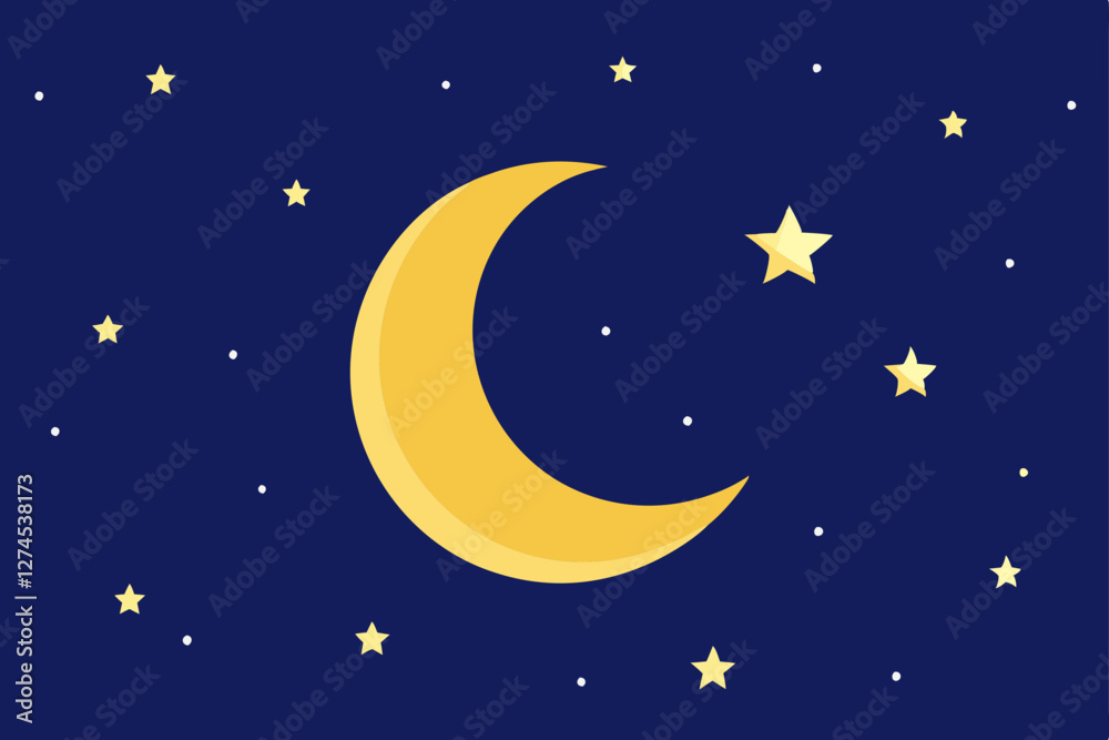 Naklejka premium moon and star