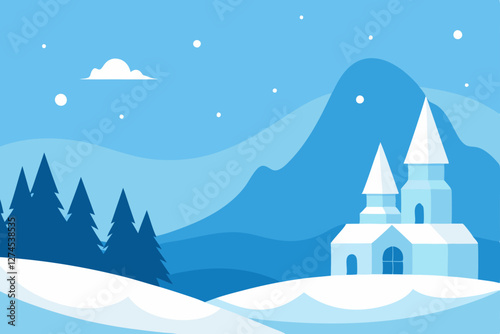 winter landscape with house