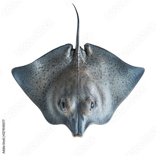 Adult Atlantic stingray in natural colors on white background