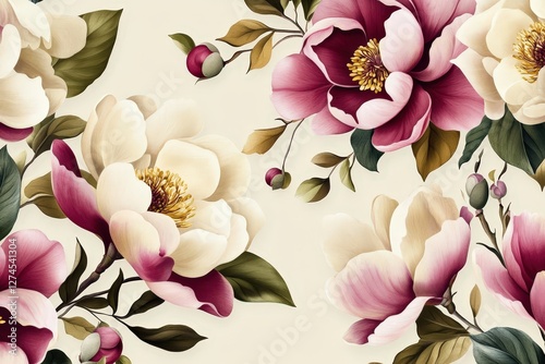 Delicate floral arrangement on a light background ideal for greeting cards.