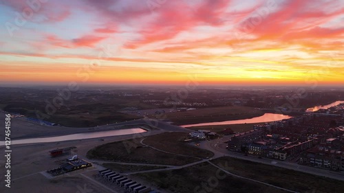 sunset over the city